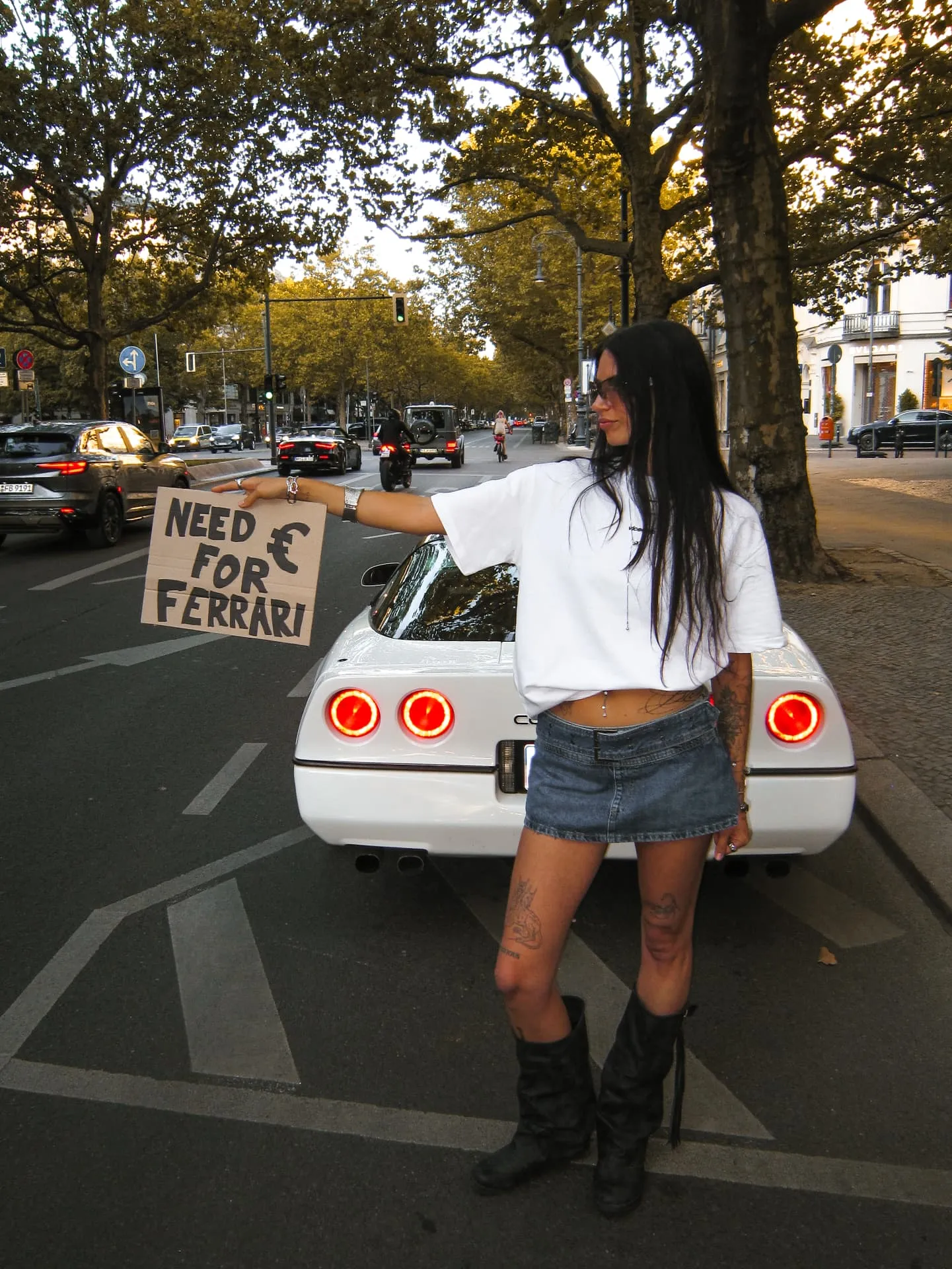 need euro for ferrari cardboard sign